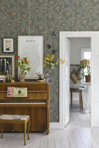 Charlotta - Forest Green Wallcovering | Sandberg