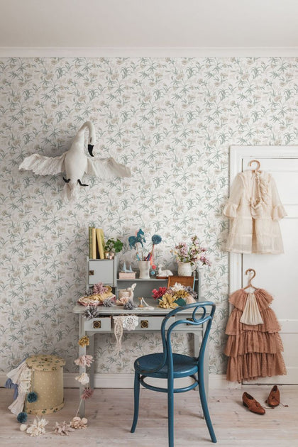 Emilie - Spring Green Wallcovering | Sandberg
