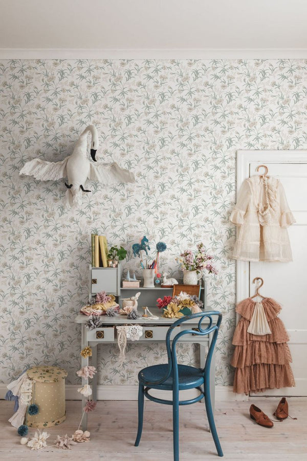 Emilie - Spring Green Wallcovering | Sandberg