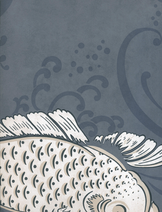 Swimming Koi Fish - Taupe | Retro Walls