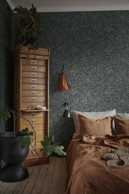 Linnea - Midnight Blue Wallcovering | Sandberg