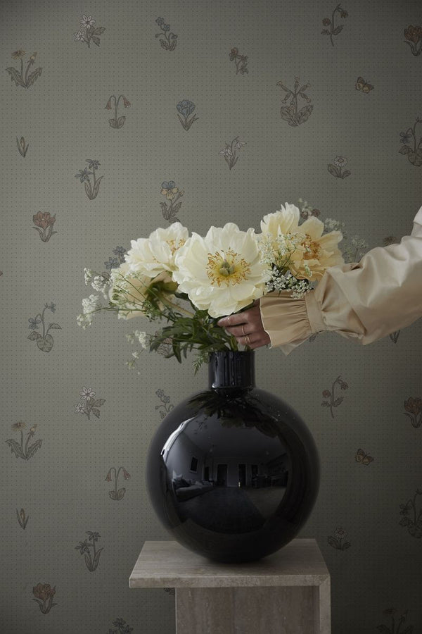 Maja - Sage Green Wallcovering | Sandberg