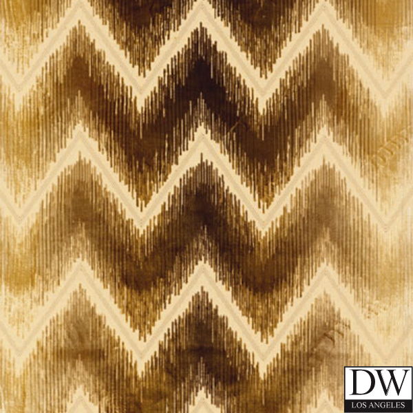 SHOCK WAVE Chevron Silk Velvet Fabric