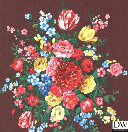 Ayaanle Burgundy Dutch Painters Floral Wallcovering