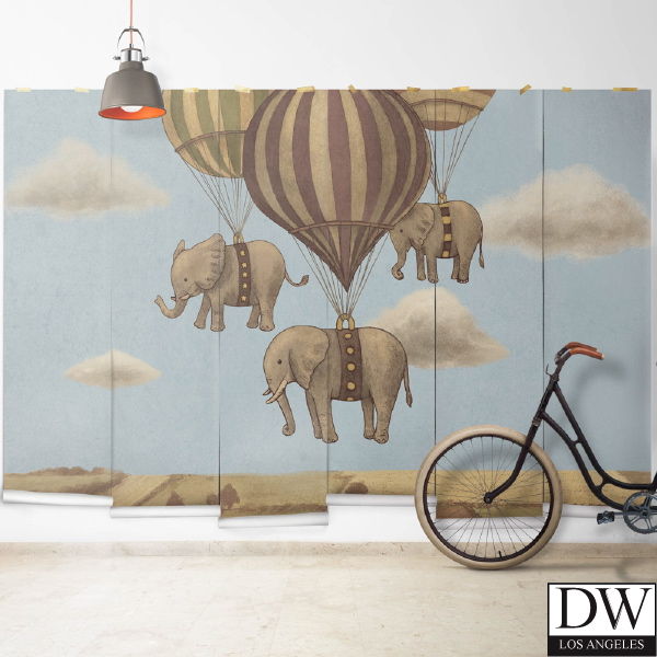 Flight Of The Elephants Small Mural by Retro Walls