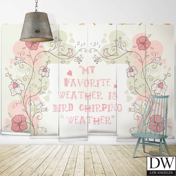 Bird Chirping Weather Small Mural by Retro Walls