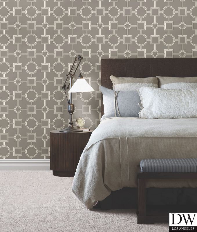 Matrix Taupe Geometric Wallpaper