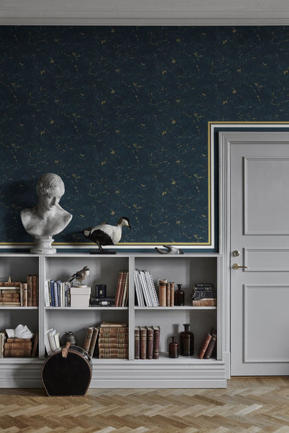 Gabrielle dark blue border Wallcovering | Sandberg