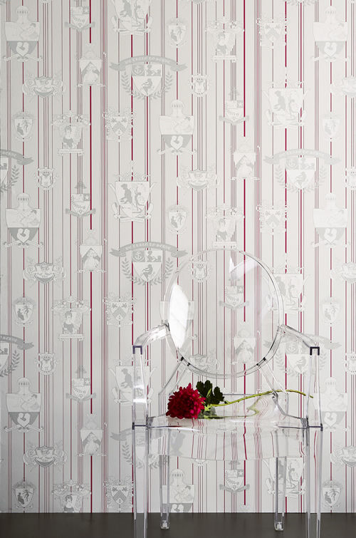 Carpe Noctem - Whimsical Toile de Joi - Hot Pink and Silver | British Walls