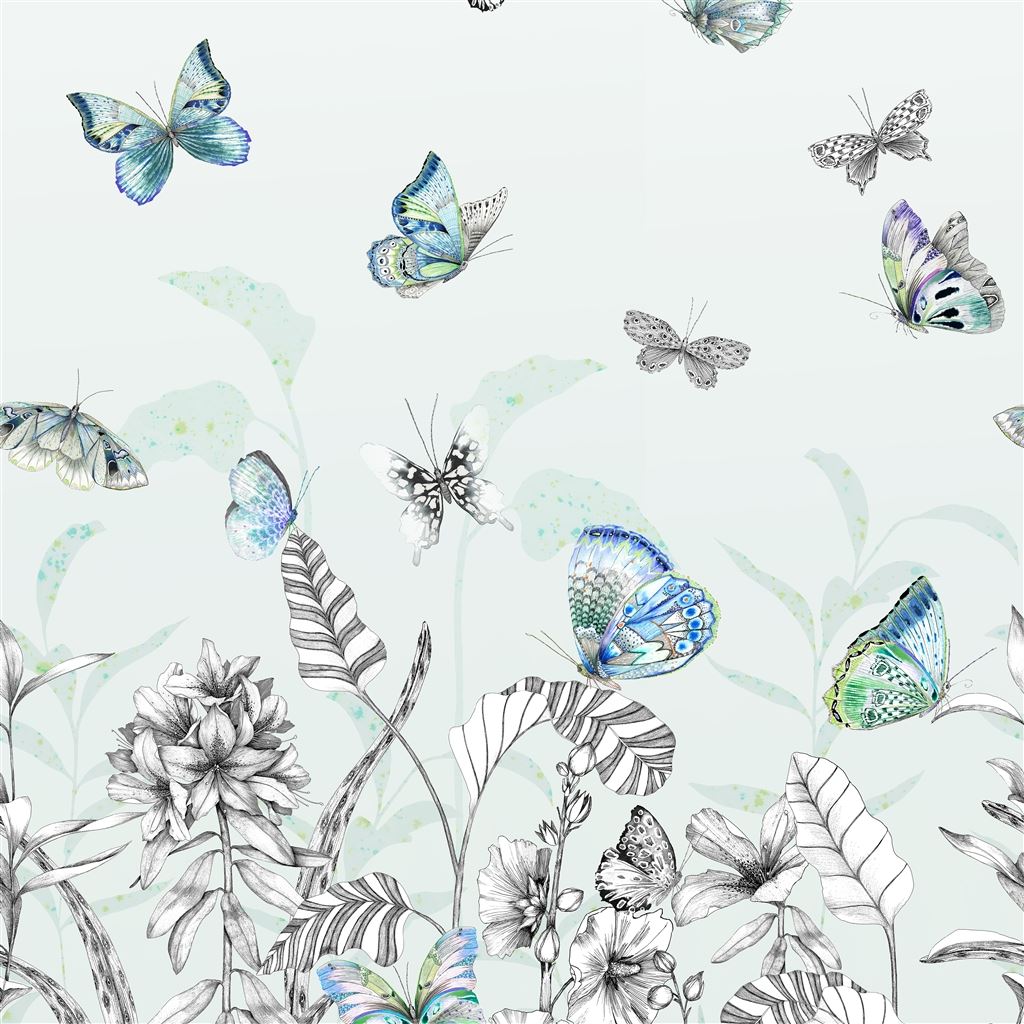 Papillons Butterflies Birch Wallpaper | Designers Guild