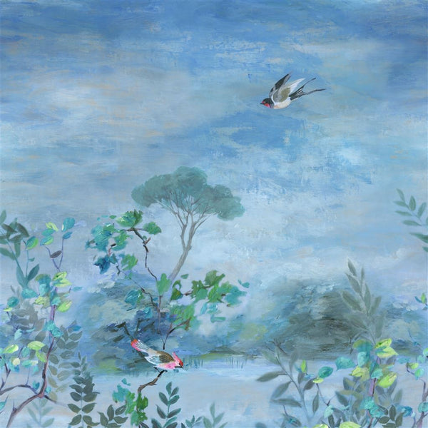 Giardino Segreto Scene 2 Delft Blue | Designers Guild