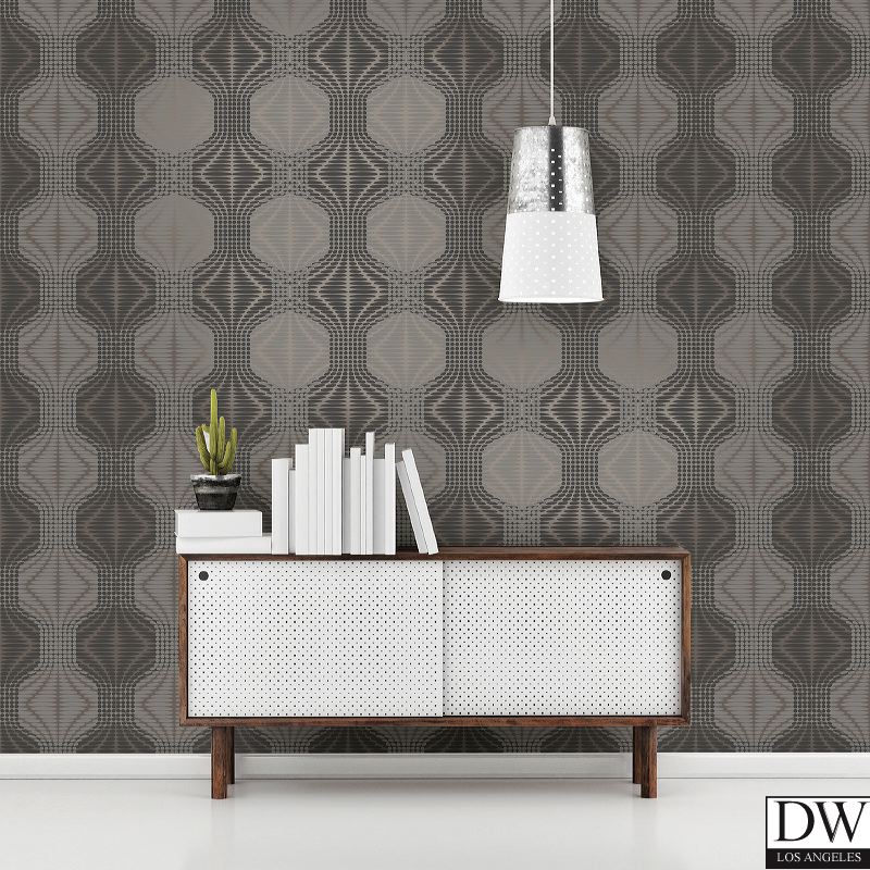 Optic Brown Geometric Wallpaper