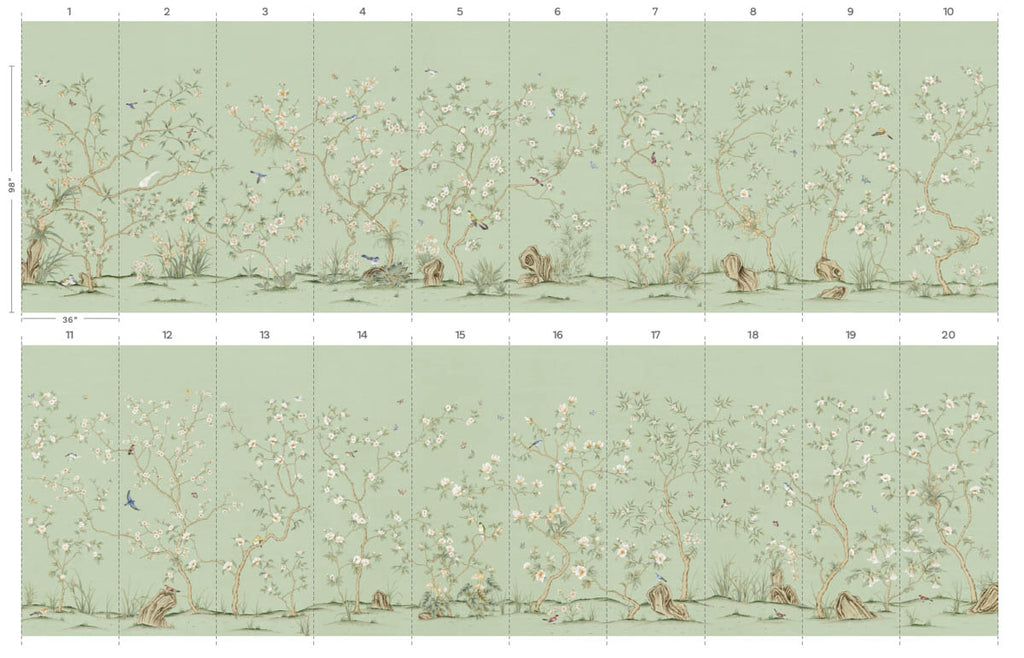 Et Cie Mint Garden - Complete 20 Panel Set