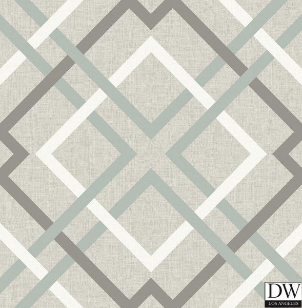 Saltire Taupe Plaid Wallpaper