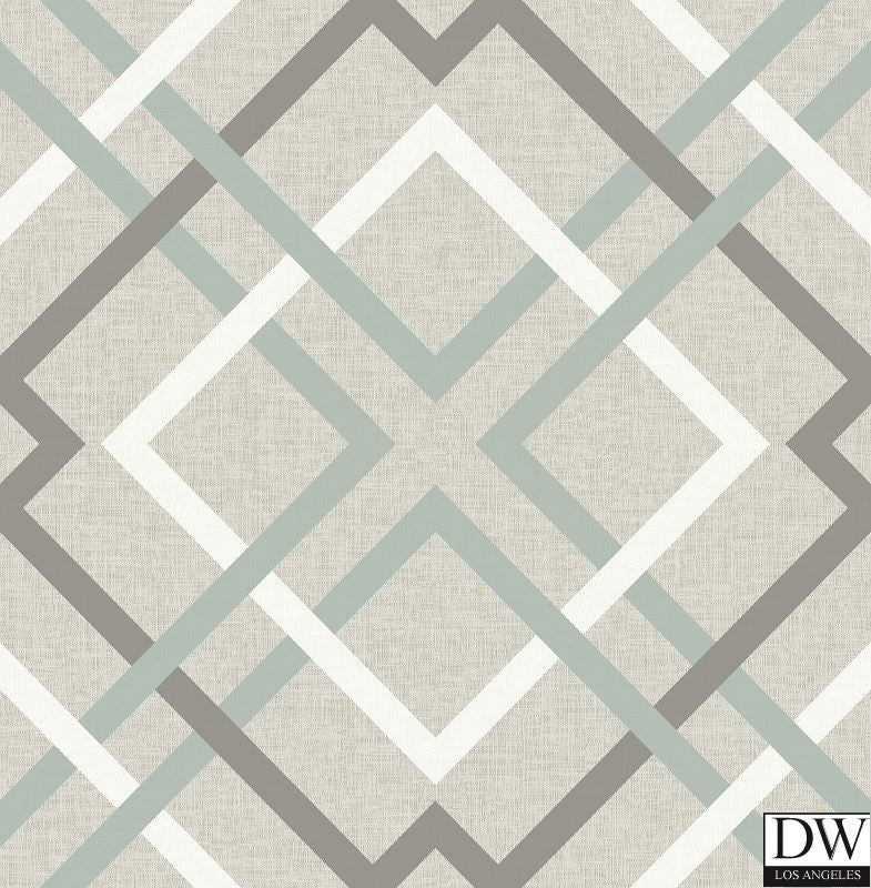 Saltire Taupe Plaid Wallpaper