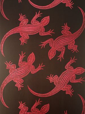 Lizzie Lizard Wallcovering - Electric Red