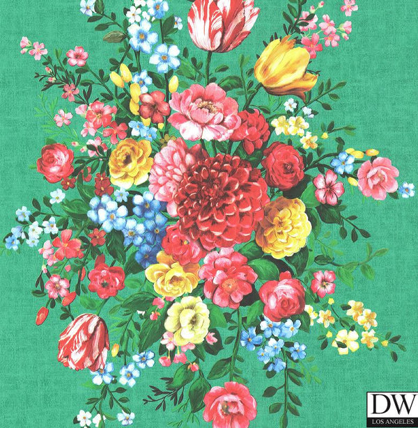 Ayaanle Green Dutch Painters Floral Wallcovering