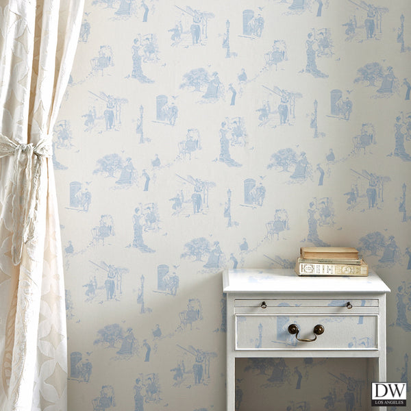 Promenade - Wedgewood Blue - Wallcovering