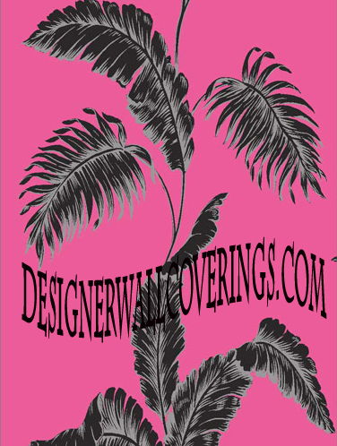 Paradisio Black/Pink Banana and Palm leaf tropical