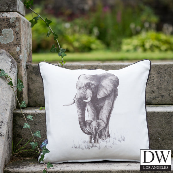 The Waterhole Fabric - Elephants - 1