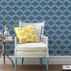 Petals Blue Ogee Wallpaper