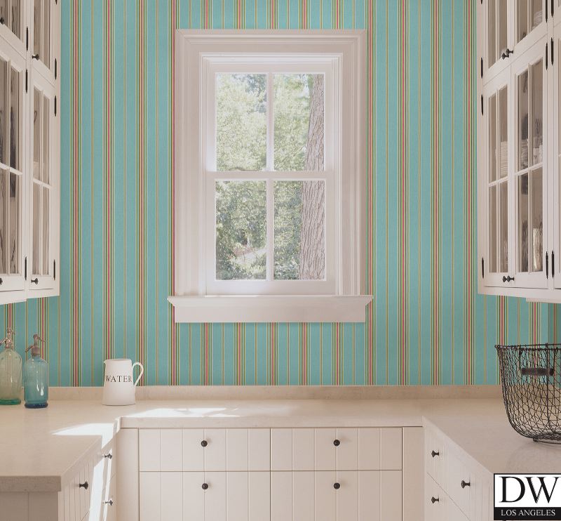 Jonesport Pink Cabin Stripe Wallpaper