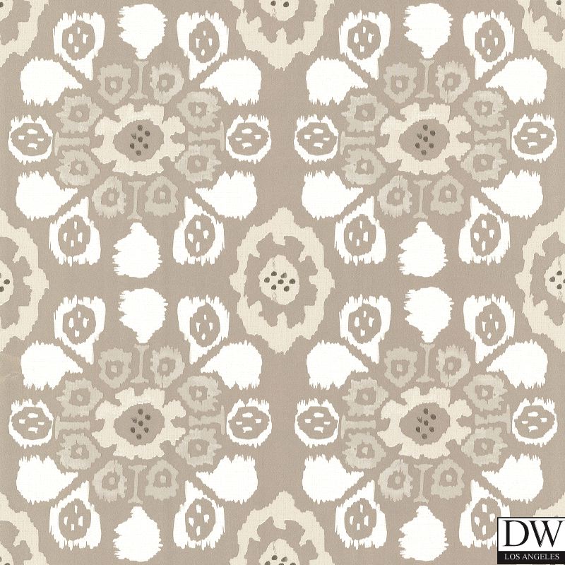 Valencia Taupe Ikat Floral Wallpaper