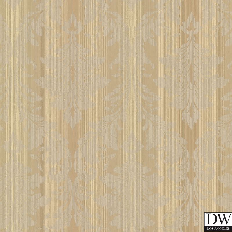 Rangeley Brass New Avalon Stripe Wallpaper