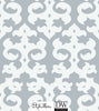 Trousdale Rock & Roll Damask  - Silver & White