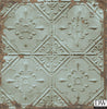 Tin Ceiling Teal Distressed Tiles Wallpaper