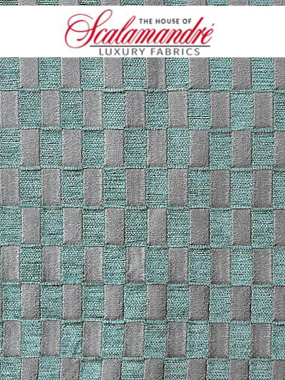 DAMIER - PORCELAIN BLUE - FABRIC - A9DAMI-005 at Designer Wallcoverings and Fabrics, Your online resource since 2007