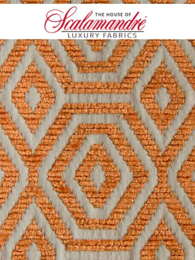 GEOMETRIC DROPS - ORANGE KOI - FABRIC - A9GEOM-007 at Designer Wallcoverings and Fabrics, Your online resource since 2007