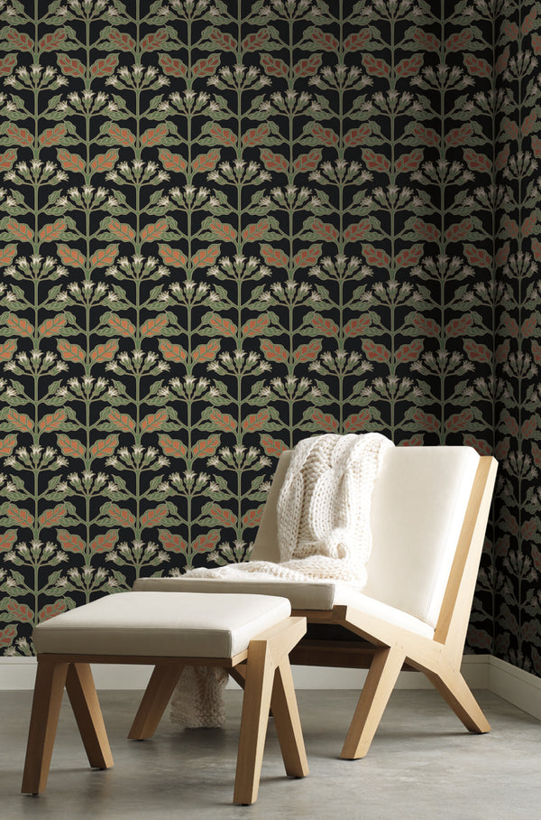 Tracery Blooms Black/Multi | Ronald Redding