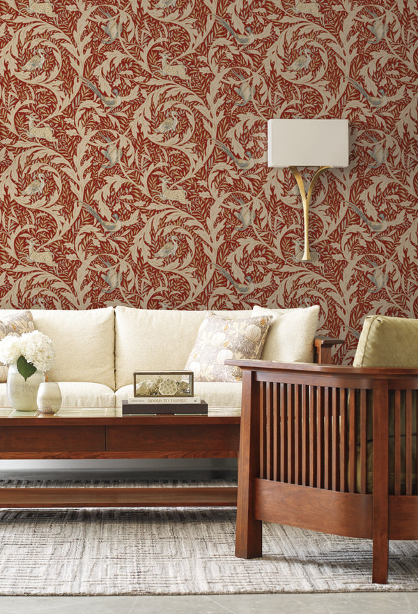 Woodland Tapestry Red | Ronald Redding