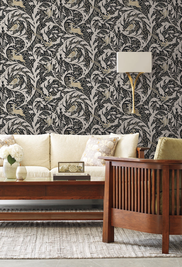 Woodland Tapestry Black | Ronald Redding