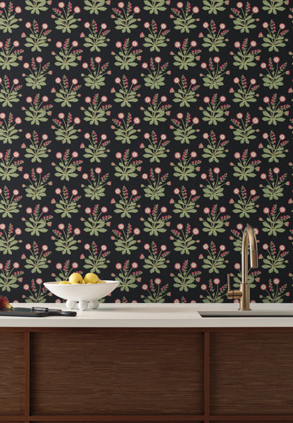 Meadow Flowers Black/Rose | Ronald Redding
