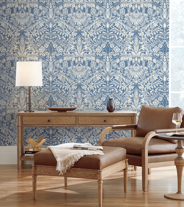 Lockwood Damask Blue | Ronald Redding
