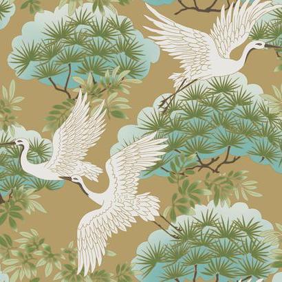 Sprig & Heron Wallpaper | Jeffrey Stevens