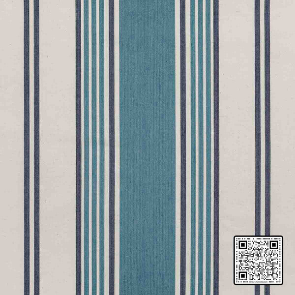  DERBY STRIPE COTTON BLUE BLUE BLUE UPHOLSTERY available exclusively at Designer Wallcoverings