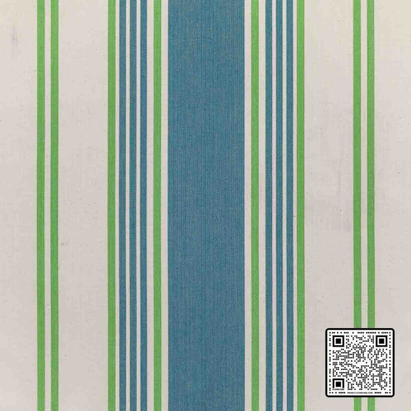  DERBY STRIPE COTTON BLUE GREEN BLUE UPHOLSTERY available exclusively at Designer Wallcoverings