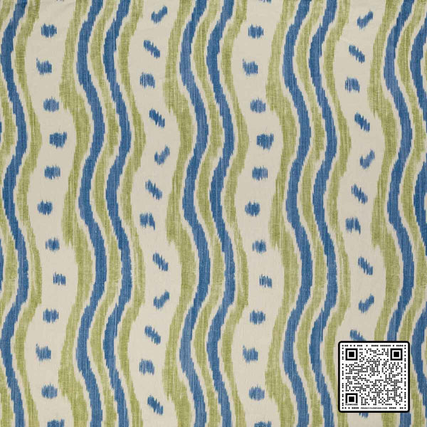  IKAT STRIPE LINEN BLUE GREEN BLUE MULTIPURPOSE available exclusively at Designer Wallcoverings