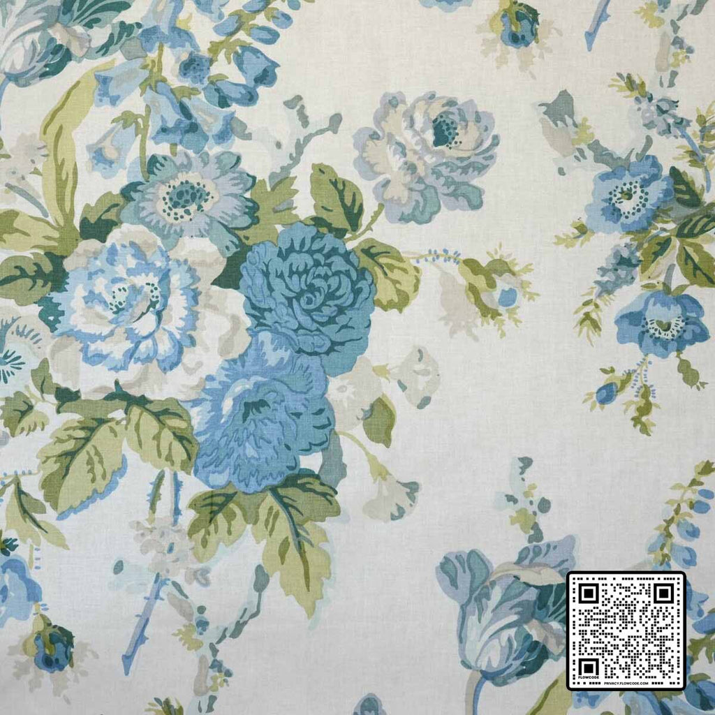  GRENVILLE GLAZED CHINTZ COTTON MULTI BLUE GREEN MULTIPURPOSE available exclusively at Designer Wallcoverings