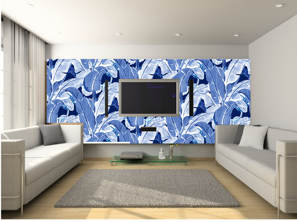 The Iconic Beverly Hills™ Banana Leaf Wallpaper - Doheny Dark Blue - Designer Wallcoverings and Fabrics