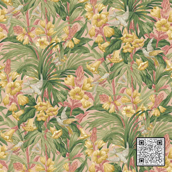  TRUMPET FLOWERS NON WOVEN PINK   WALLCOVERING available exclusively at Designer Wallcoverings