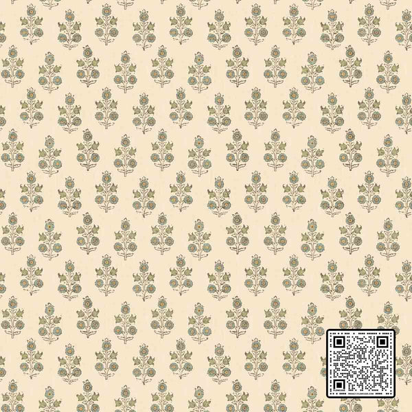  POPPY SPRIG NON WOVEN BLUE BEIGE  WALLCOVERING available exclusively at Designer Wallcoverings
