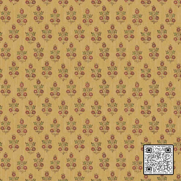  POPPY SPRIG NON WOVEN YELLOW RED GREEN WALLCOVERING available exclusively at Designer Wallcoverings