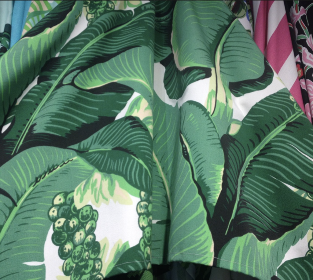Cote D'Azure Brazilliance Banana Leaf & Grape Fabric - Designer Wallcoverings and Fabrics