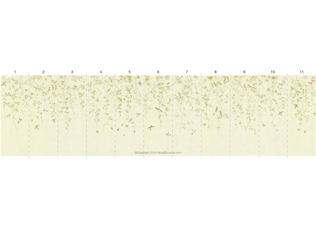 Schuyler Light Yellow by Et Cie Wall Panels - Designer Wallcoverings and Fabrics