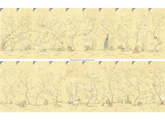 Vina de Sicilia Yellow by Et Cie Wall Panels - Designer Wallcoverings and Fabrics
