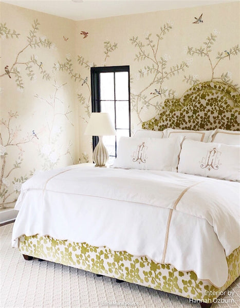 Bella Birds & Blossoms Cream by Et Cie Wall Panels - Designer Wallcoverings and Fabrics
